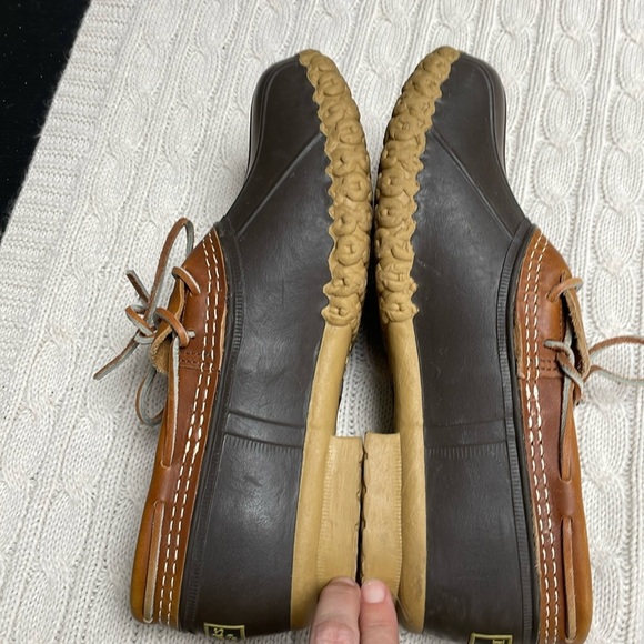 L.L. Bean Women’s Hunting Shoe Bean Boots Brown w/leather detail Sz 9 W ankle - Picture 5 of 11